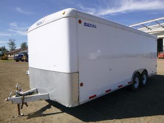 2008 T/A Royal Cargo Enclosed Trailer c/w Built In Shelving, 20 Ft 10 In. x 8 Ft. 3 In., 2 5/16 In. Ball Hitch, 235/80R16 Tires, VIN 2S9PL436283020775 *Note: 2 Holes, 2 Broken Tail Lights (Outside East Warehouse)