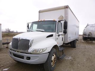 2006 International 4300 DT46 Van Truck 24 Ft C/w Diesel, A/T, Power Tailgate, Showing 330,346 Kms, 14,050 Hours, A/C, GVWR 29,000 LB, 11R22.5 Tires At 80%, Rears At 50%, Front Axle Rating 10,000 LB, Rear Axle Rating 19,000 LB, 252 In Wheelbase, VIN 1HTMMAAP26H154097 *Note: Needs Boost, Minor Scraps/Rust*