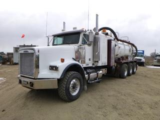 2005 Freightliner Vac Truck c/w CAT C15 Diesel, 500 HP, 18 Speed Eaton Fuller, Showing 32,697 Kms, A/C, GVWR 30,300 KG, 385/65R22.5 Front Tires At 80%, 11R24.5 Rear Tires At 80%, HVAC, CVIP 07/2020, VIN 1PVPALAV35DN66889