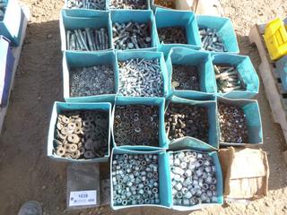 Assortment of Various Sized Bolts, Washers, Nuts, (Row 2)