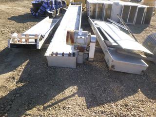 2 FT. Stainless Incline Conveyor System w/ 2 Hoppers, 2 Covers and Stand, (NF 8)