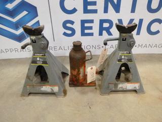 (2)Evercraft 6 Ton Jack Stands, Hydraulic Bottle Jack, Unknown Model and Capacity, (Row 2)