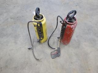 (2) Union Industrial Concrete Sprayer 3.5G, One with Nozzle, One Without Nozzle (J-1-1)