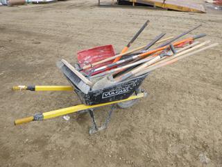 Vulcan Wheelbarrow w/ Assortment of Yard Tools, (WR-2), (Row 2)
