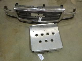 Misc. Vehicle Parts: (1) Grill for GMC, (1) Skid Plate, Model 90-1534 (Row 4)