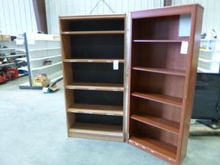 (2) 5 Tier Shelving Unit, (2) Literature Storage Racks (H)