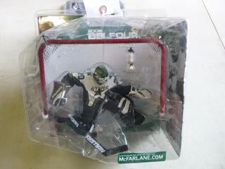 McFarlane Series 1, Eddie Belfour Dallas Stars Unopened Figure * NOTE: Stick Broken inside Original Packaging*