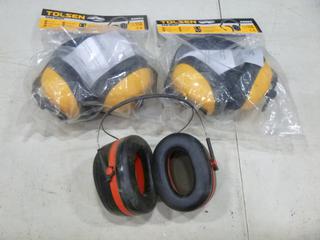 (2)Tolsen Ear Muffs,Model 45083, (1) 3 M Optime Ear Muff (B1)