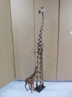 80in Safari Giraffe C/w 29in Giraffe **Note: Buyer Responsible For Load Out, Located Offsite For More Info Contact Shazeeda @780-721-4178**