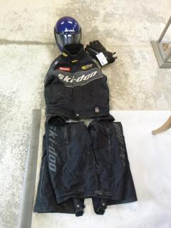 BRP Size Medium Jacket And BRP Size Medium Snow Pants C/w Size M(7-7 1/8) Helmet And Gloves **Note: Buyer Responsible For Load Out, Located Offsite For More Info Contact Shazeeda @780-721-4178**