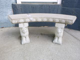 Lion Pillar Concrete Bench **Note: Buyer Responsible For Load Out, Located Offsite For More Info Contact Shazeeda @780-721-4178**