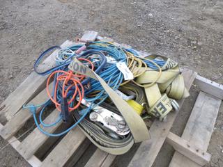 Qty of Extension Cords, Booster Cables, Tie Down Straps, Trouble Lights, (NF 3)