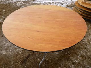 (Set of 6) Round Tables W/ Folding Legs, 5 Ft Diameter, (NF 5)