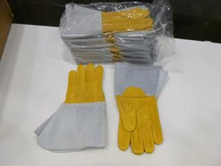 (12) Pair of Unused Elk Hide Welders Gloves, Size Medium (C1)