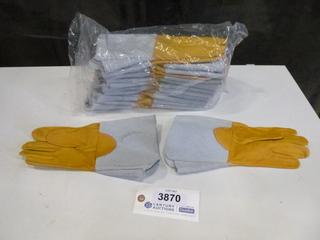 (12) Pair of Unused Elk Hide Welders Gloves, Size Medium (C1)