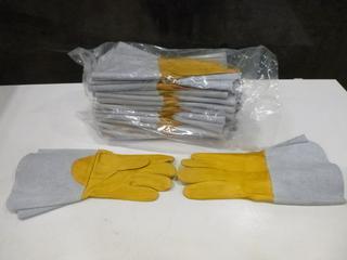 (12) Pair of Unused Elk Hide Welders Gloves, Size Medium (C1)