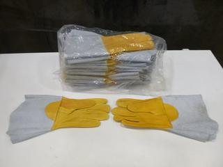 (12) Pair of Unused Elk Hide Welders Gloves, Size Medium (C1)