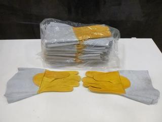 (12) Pair of Unused Elk Hide Welders Gloves, Size Medium (C1)