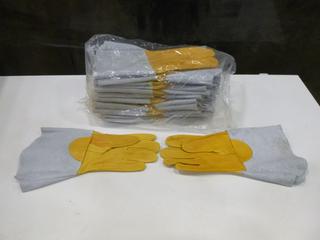 (12) Pair of Unused Elk Hide Welders Gloves, Size Medium (C1)