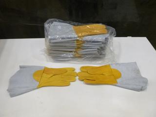 (12) Pair of Unused Elk Hide Welders Gloves, Size Medium (C1)