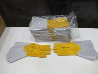 (12) Pair of Unused Elk Hide Welders Gloves, Size Medium (C1)