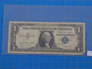 (1) 1957 A Silver Certificate Blue Seal United States of America $1.00 Bill