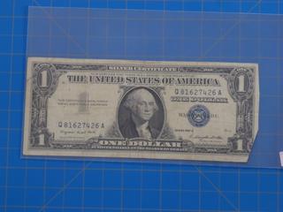 (1) 1957 A Silver Certificate Blue Seal United States of America $1.00 Bill