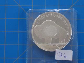 (1) SMI Buffalo/Indian Head 1 oz .999 Fine Silver Coin