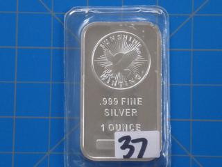 (1) Sunshine Minting 1 oz. .999% Fine Silver Bar