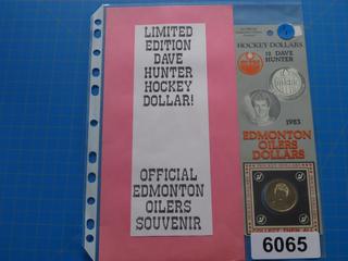 (1) 1983 Edmonton Oilers, Dave Hunter, NHL Hockey Dollar Coin