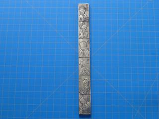 (1) China Silver Bar, Female Heads Design, Size 22.8 cm x 2.4 cm x 0.4 cm