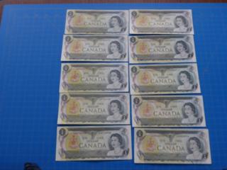 (10) Canadian - Bank of Canada $1.00 Bill, 1973