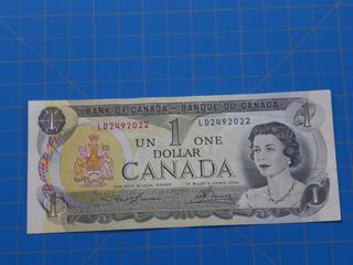 (1) Canadian - Bank of Canada $1.00 Bill, 1973