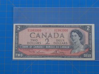 (1) 1954 Canadian - Bank of Canada $2.00 Bill