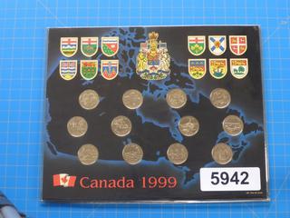 (1) 1999 Canadian Commemorative Provincial Millennium Quarter 12 Coin Set