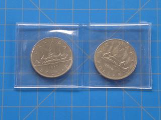 (2) Canadian Silver Dollar Coin, 1980