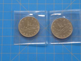 (2) Canadian Silver Dollar Coin, 1983