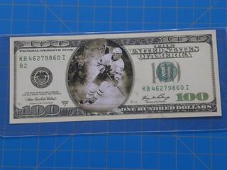 (1)The United States of America $100.00 Bill with Toronto Maple leaf's Hockey Player on Front