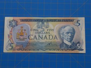 (1) Canadian - Bank of Canada $5.00 Bill