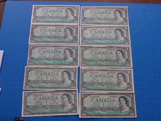 (10) Canadian - Bank of Canada $1.00 Bill, 1954