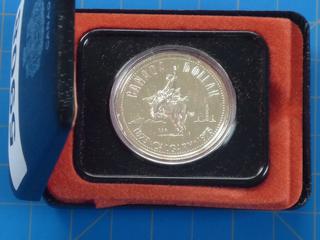 (1) Canadian Silver Dollar, Calgary 1875-1975 Centennial Coin in Case