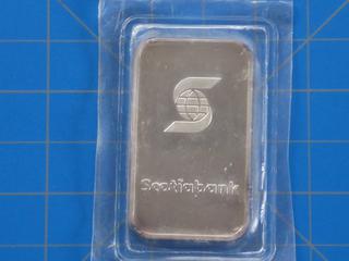 (1) Scotia Bank 1 oz  .999% Fine Silver Bar