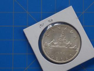 (1) Canadian Silver Dollar Coin, 1966