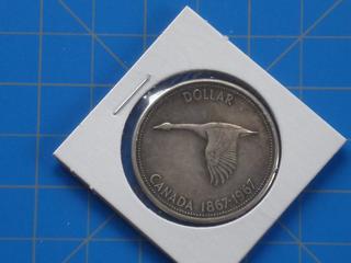 (1) Canadian Silver Dollar, 1867-1967 Centennial Coin