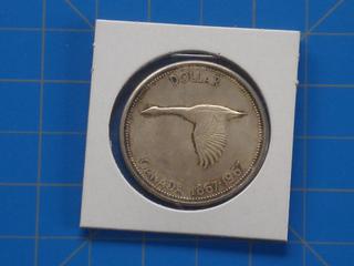 (1) Canadian Silver Dollar, 1867-1967 Centennial Coin