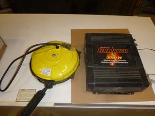 (1) 2014 Motomaster Eliminator 3000 W Digital Power Invertor, Part 011-1846-6, Includes 10 A 125 V 1250 Extension Cord Reel, Part E207702, *NOTE: Working Condition Unknown* (D1)