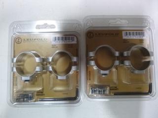 (2) Leupold Standard Rings, 30 mm Medium Silver Rings (Upstairs)