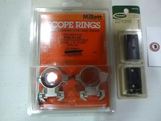 (1) Millett 1 In. Medium Weaver Style Angle-Loc Nickel Scope Rings and (1) Weaver Aluminum Base Pair 2-Piece Matte Black for Remington 7400, 7600, 4, 6 (Upstairs)