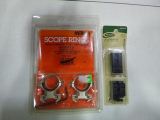 (1) Millett 1 In. Medium Weaver Style Angle-Loc Nickel Scope Rings and (1) Weaver Aluminum Base Pair 2-Piece Matte Black for Winchester 94 Angle Eject (Upstairs)