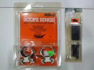 (1) Millett 1 In. Medium Weaver Style Angle-Loc Nickel Scope Rings and (1) Weaver Aluminum Base Pair 2-Piece Matte Black for Remington 7400, 7600, 4, 6 (Upstairs)